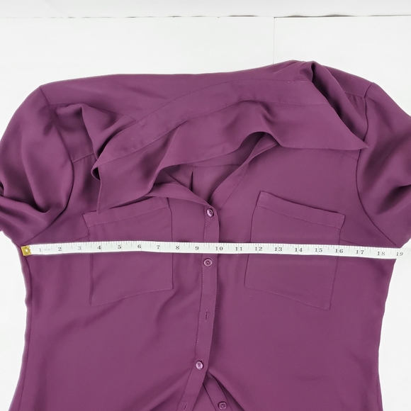 Express Factory rollup chiffon tunic M - Picture 5 of 7